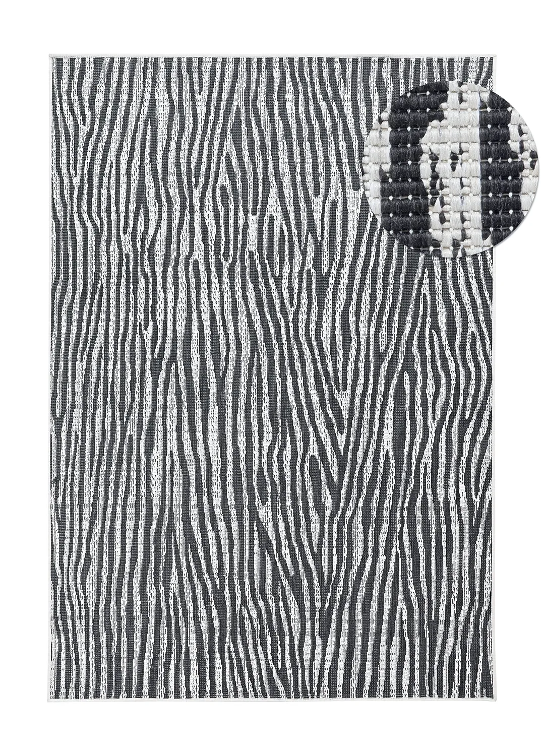 Teppich für innen und außen - utomhusmatta - Vaura (schwarz/weiß)