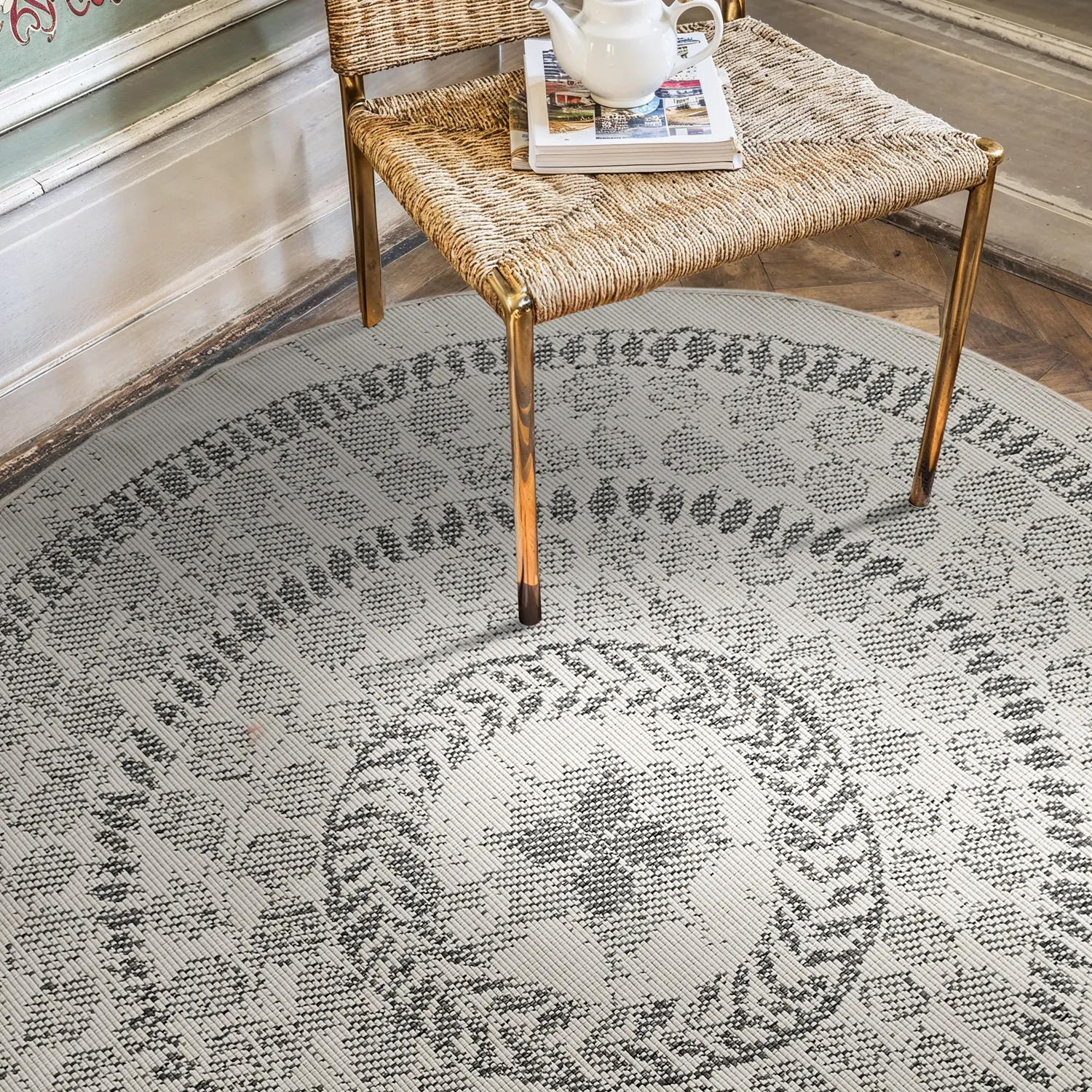 Runde Teppiche - Indoor/Outdoor Malcolm (grau)