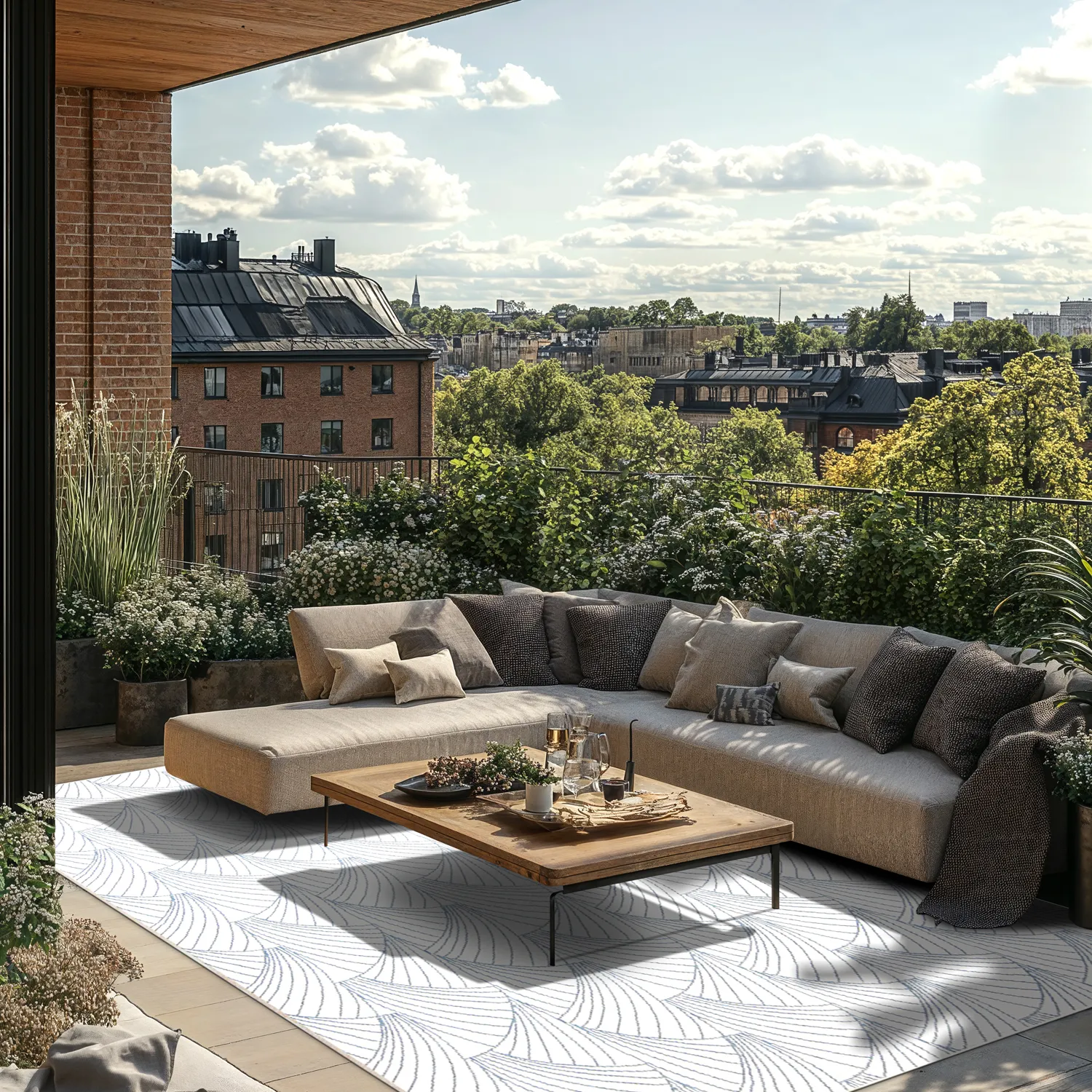 Teppich für innen und außen - Beau (blau)