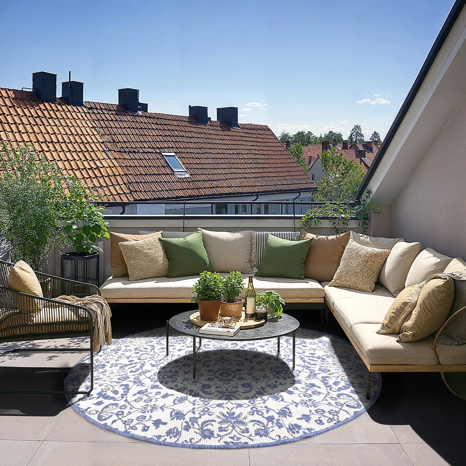 Rund Teppich - Brussels Ocean (blau)