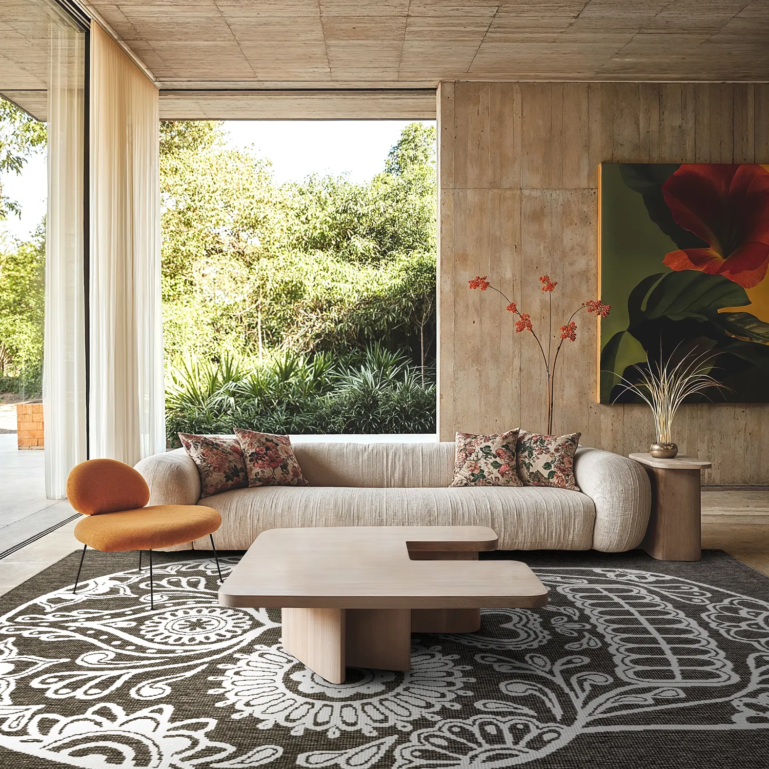 Teppich für innen und außen - Raylan (schwarz)