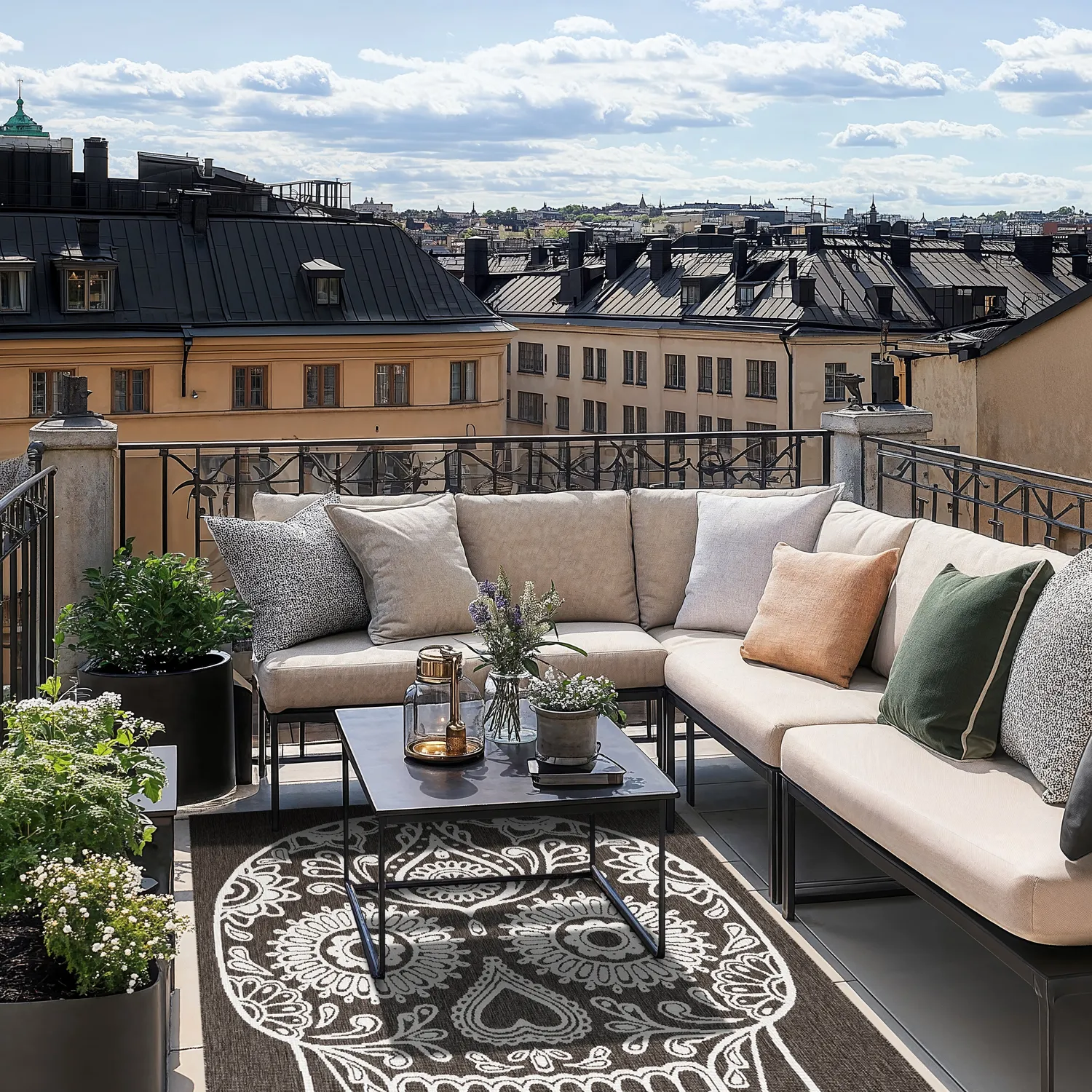 Teppich für innen und außen - Raylan (schwarz)