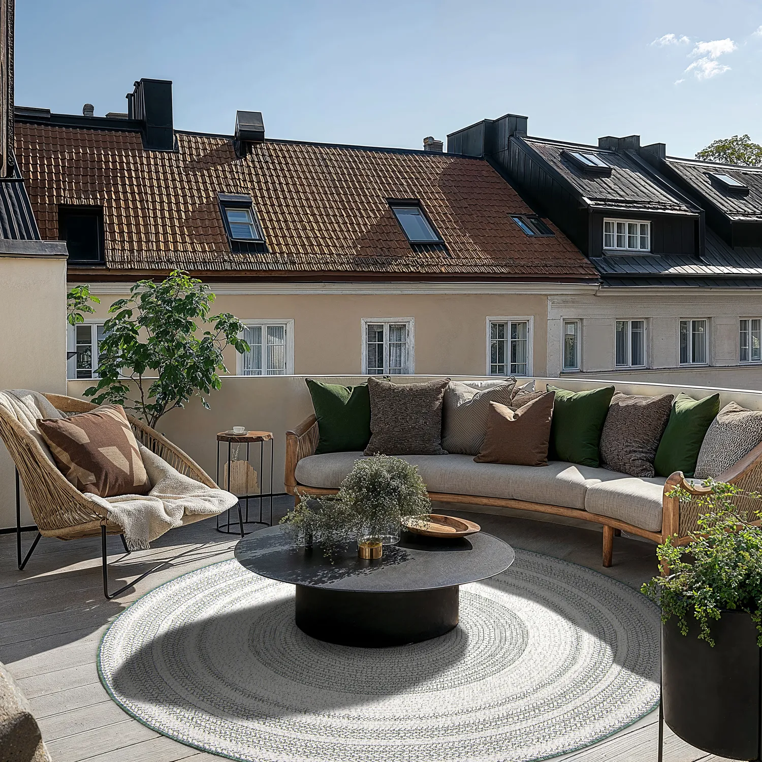 Runde Teppiche - Indoor/Outdoor Angus (grün)