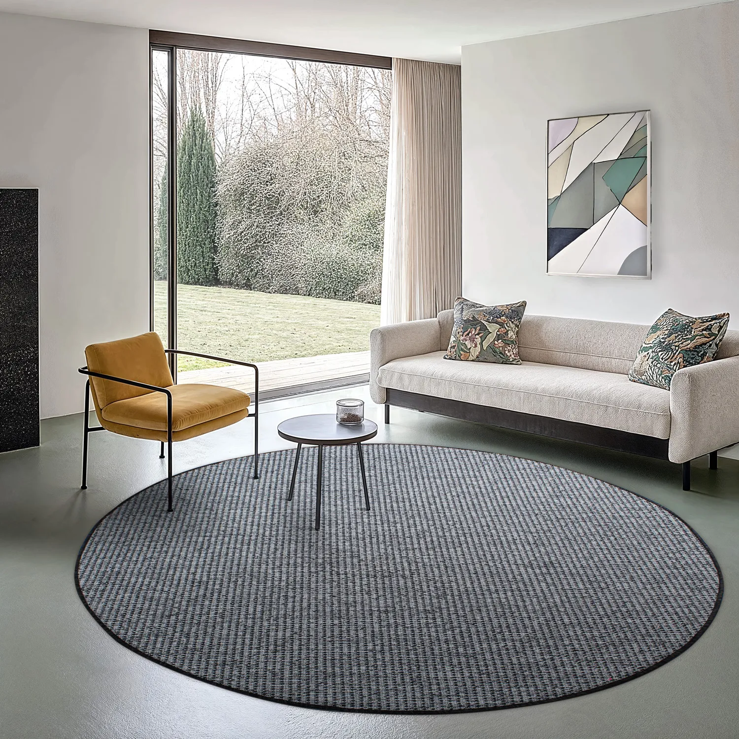 Rund Teppich - Bergen (anthrazit)