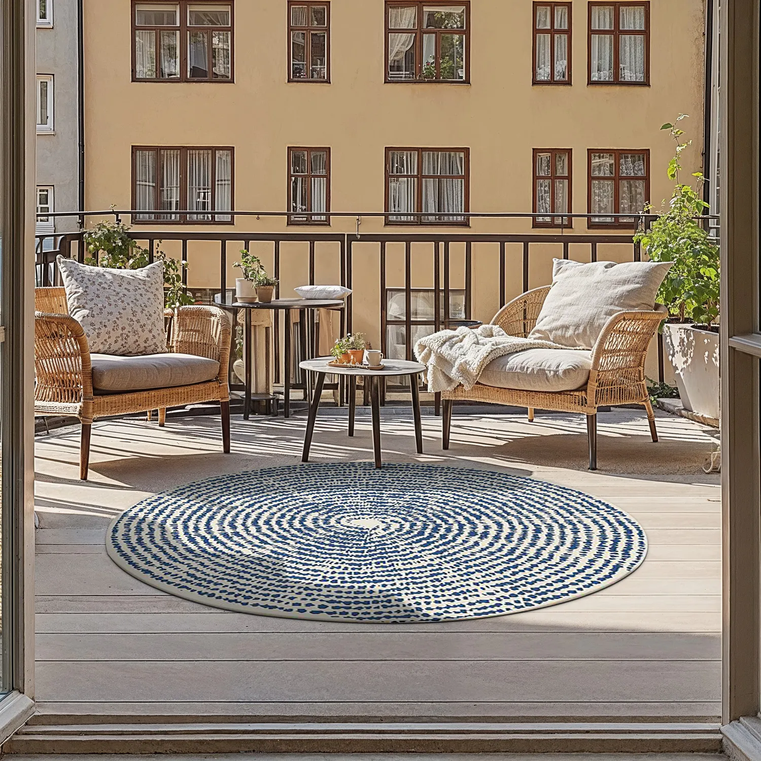 Rund Teppich - Brussels Swirl (blau)