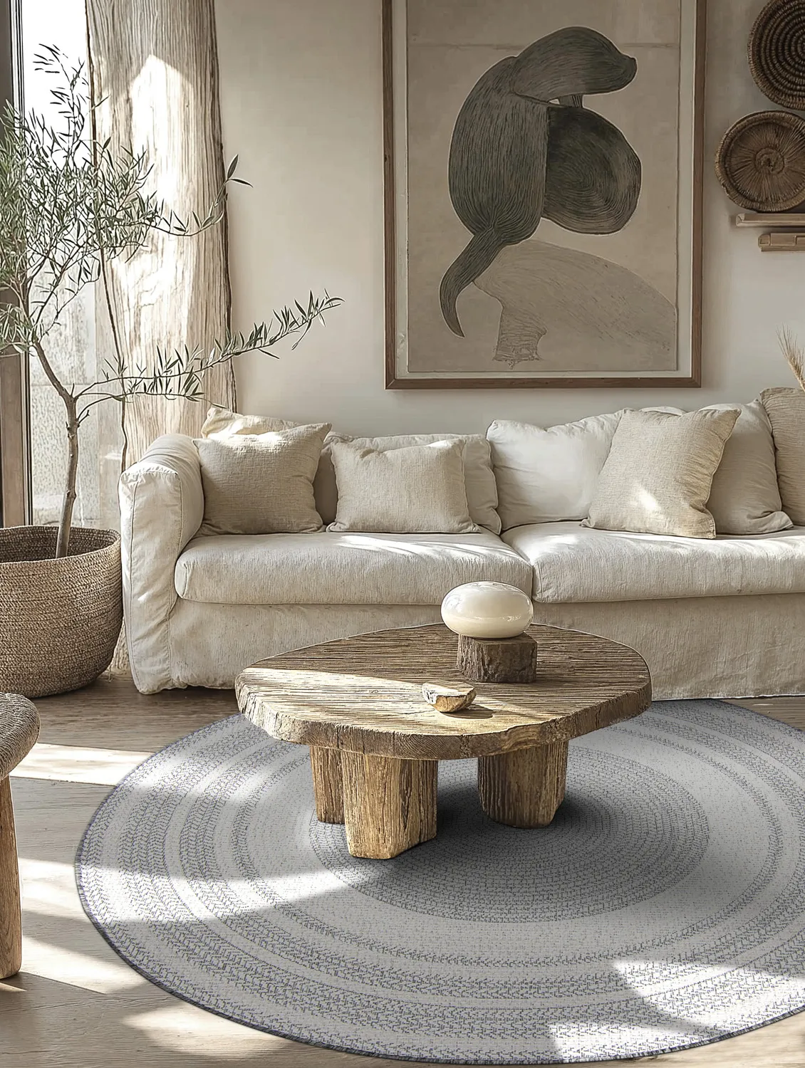 Runde Teppiche - Indoor/Outdoor Angus (grau)