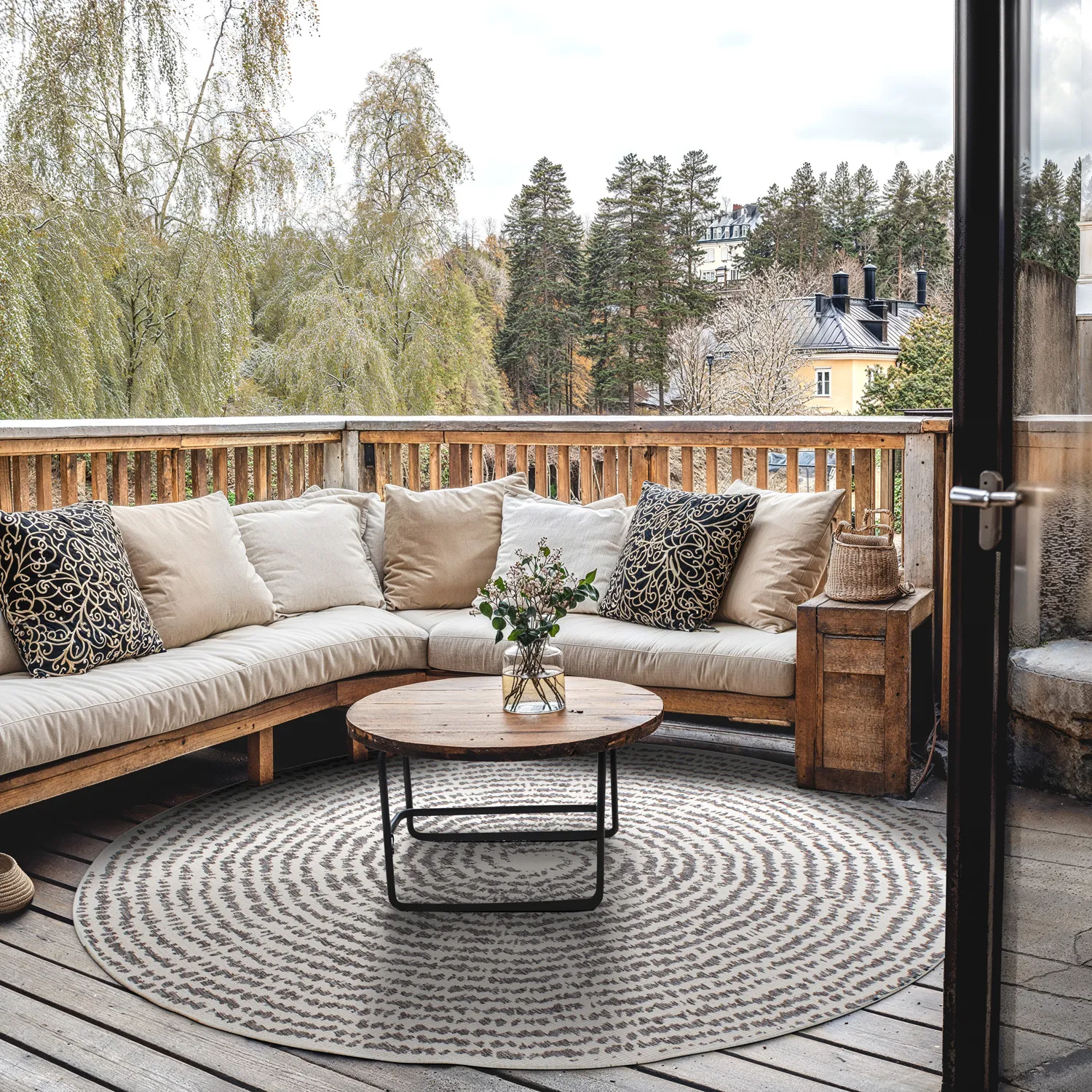 Rund Teppich - Brussels Swirl (grau)