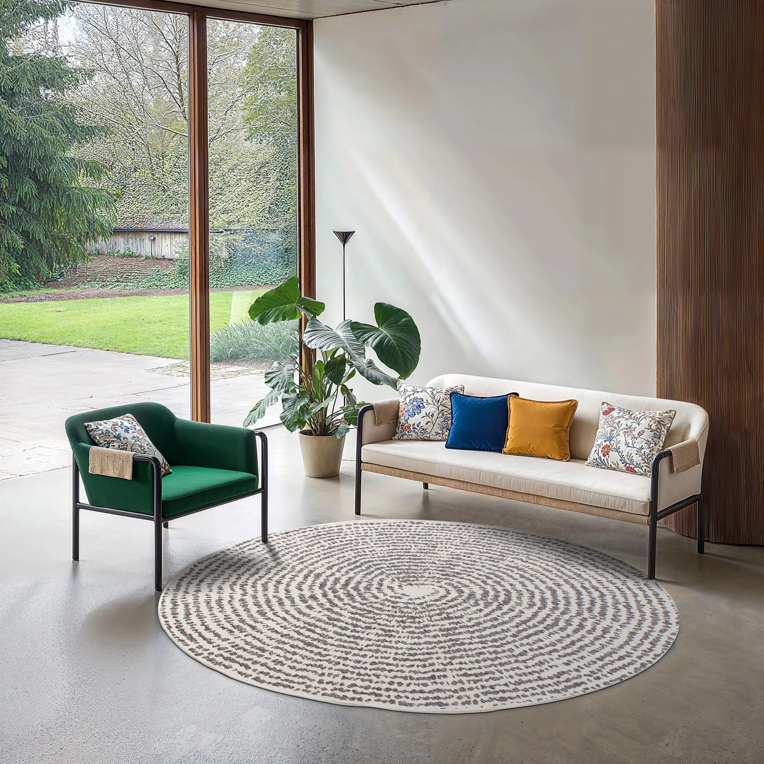 Rund Teppich - Brussels Swirl (grau)