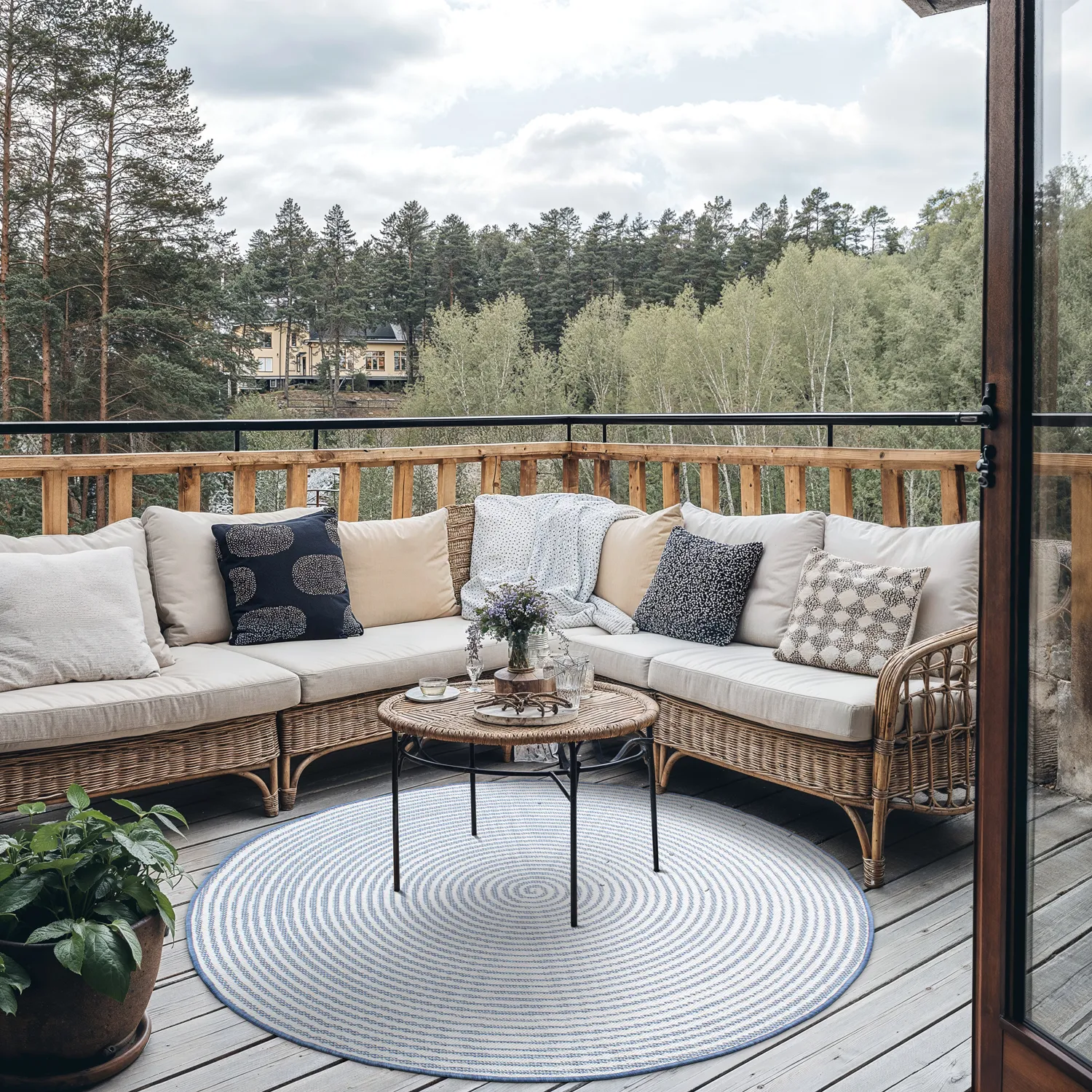 Rund Teppich - Ferragudo (blau)