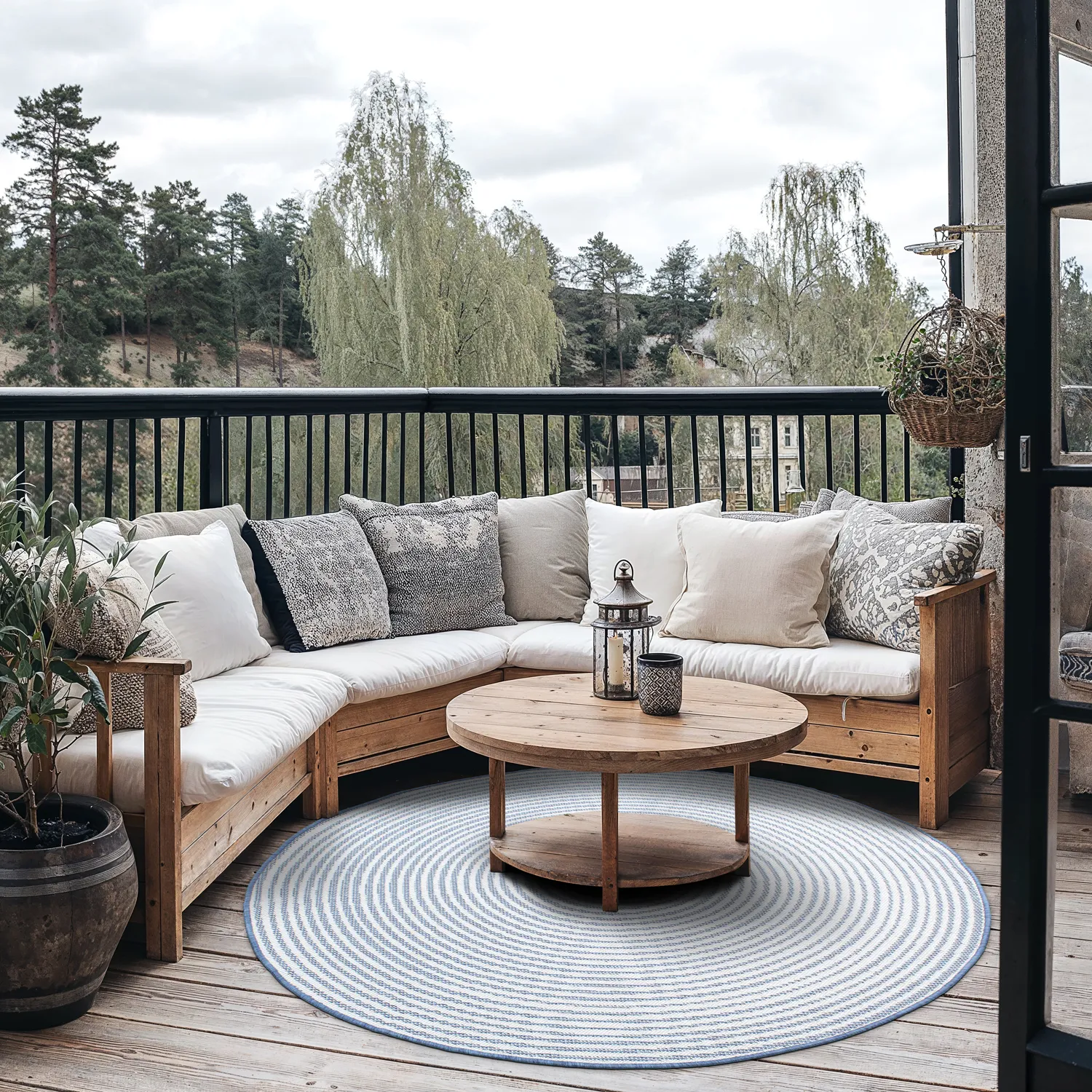 Rund Teppich - Ferragudo (blau)