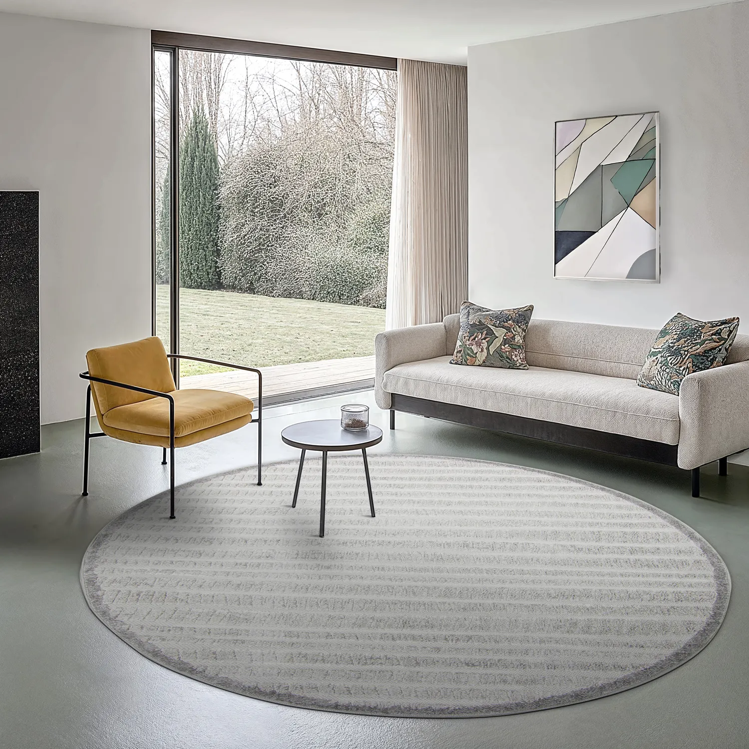 Runde Teppiche - Indoor/Outdoor Kendall (cream/grau)