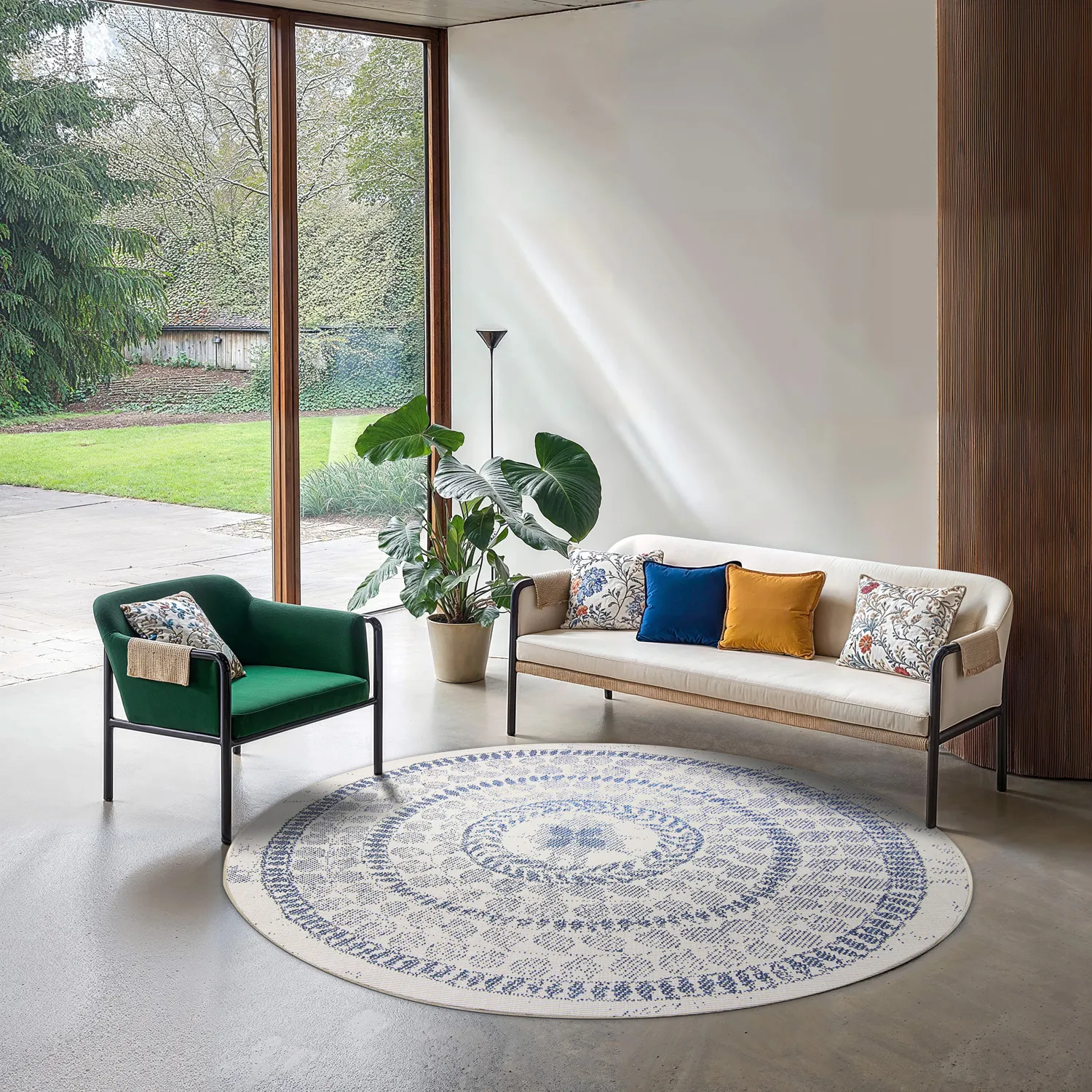 Runde Teppiche - Indoor/Outdoor Malcolm (blau)