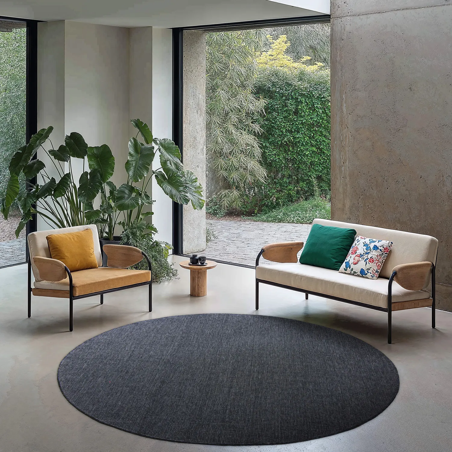 Rund Teppich - Monsanto (anthrazit)