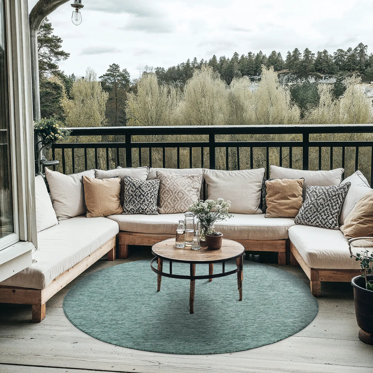 Rund Teppich - Monsanto (grün)