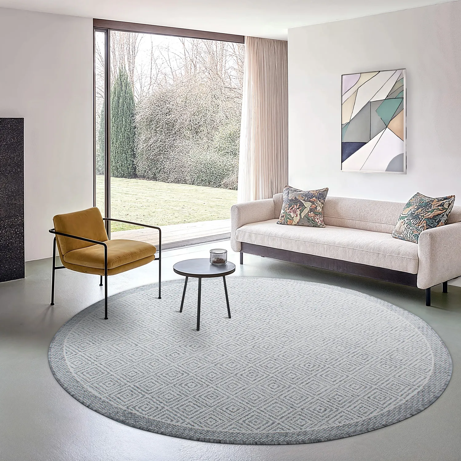 Rund Teppich - Monsaraz (grau)