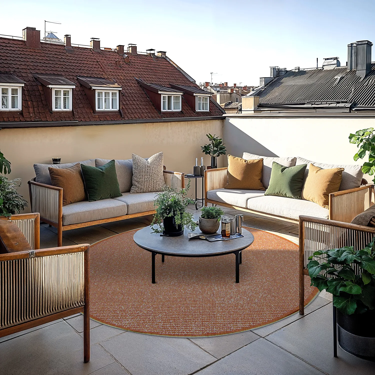 Rund Teppich - Tromsø (orange)