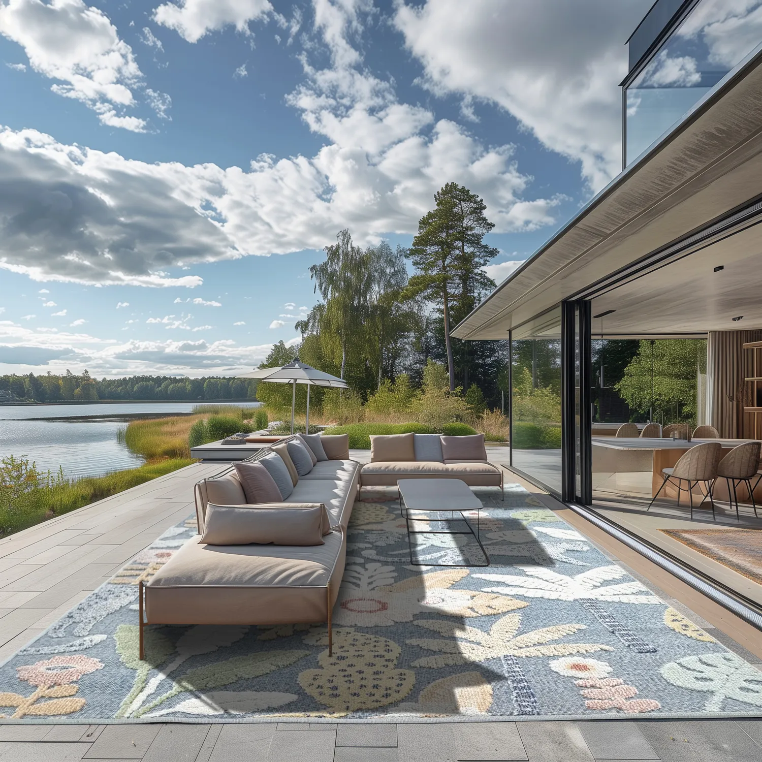 Tapis d’intérieur et d’extérieur - Rhodes (bleu/multi)