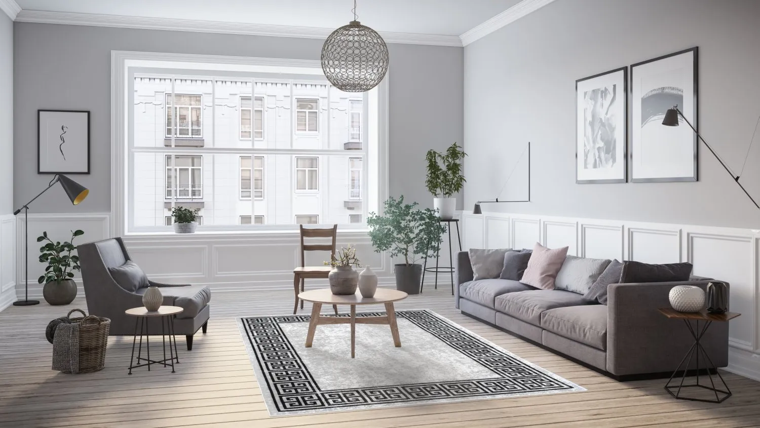 Wilton-Teppich - Kuba (weiß)