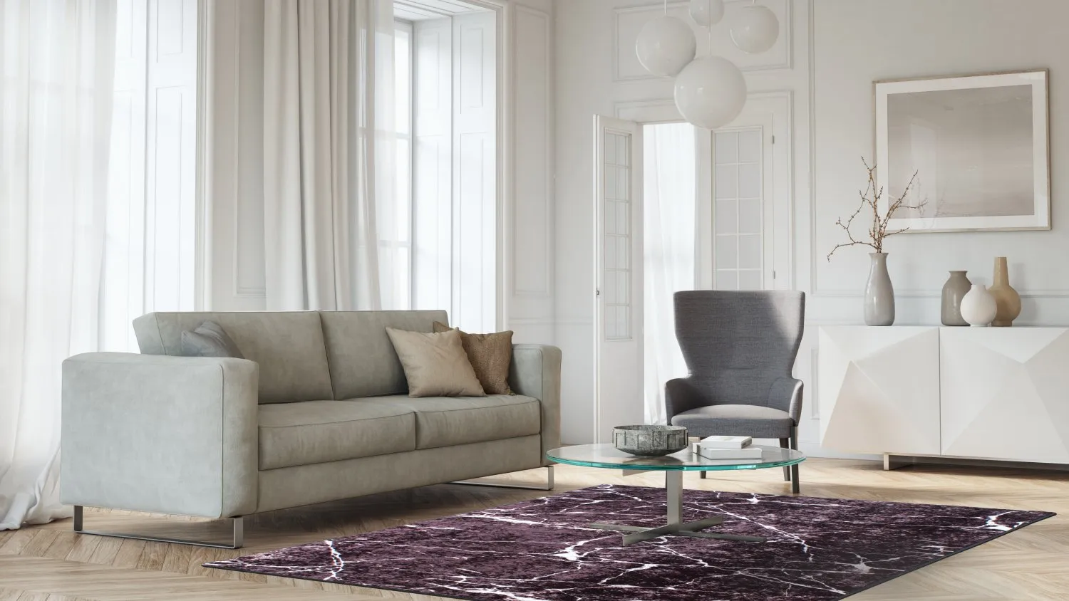 Wilton-Teppich - Vieste (schwarz/weiß)