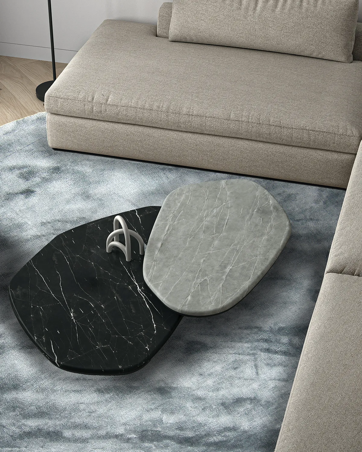 Tapis rond - Jodhpur Special Luxury Edition (bleu/gris)