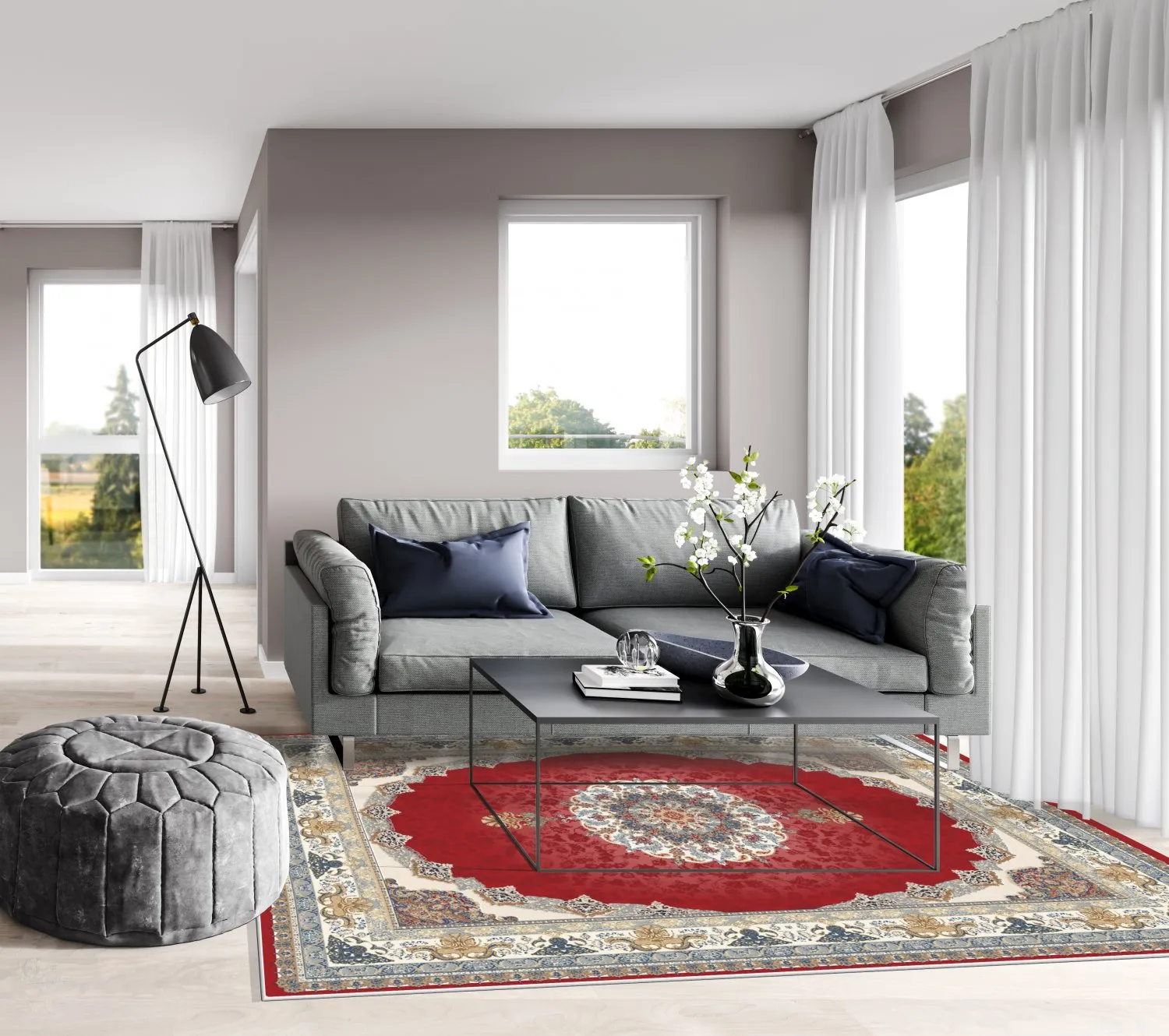 Wilton-Teppich - Lukla (rot)