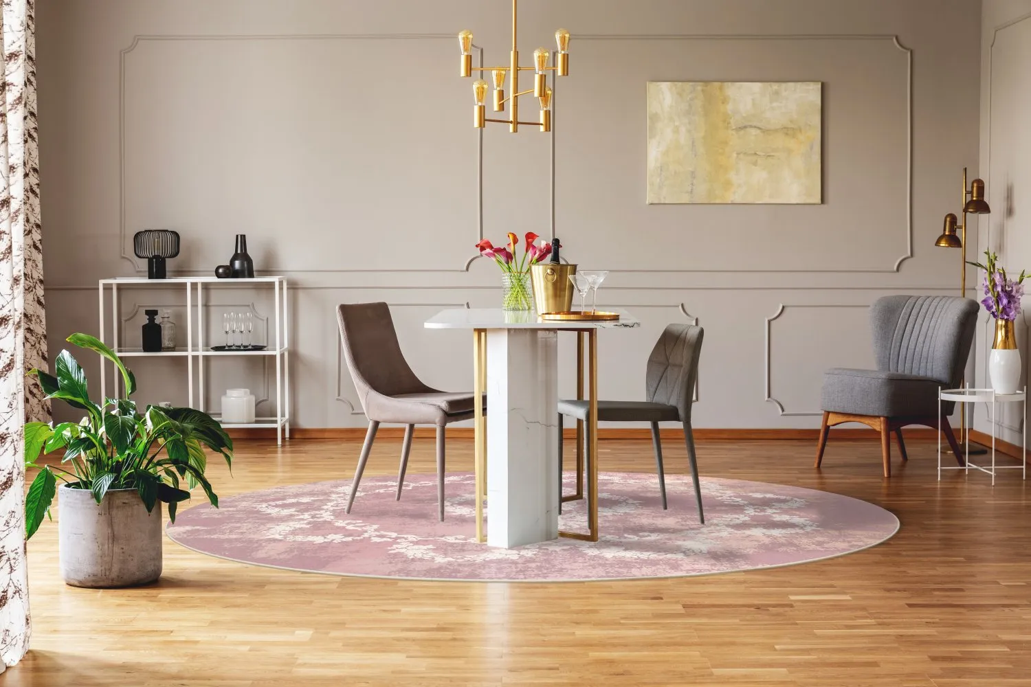 Rund Teppich - Nefta (rosa)