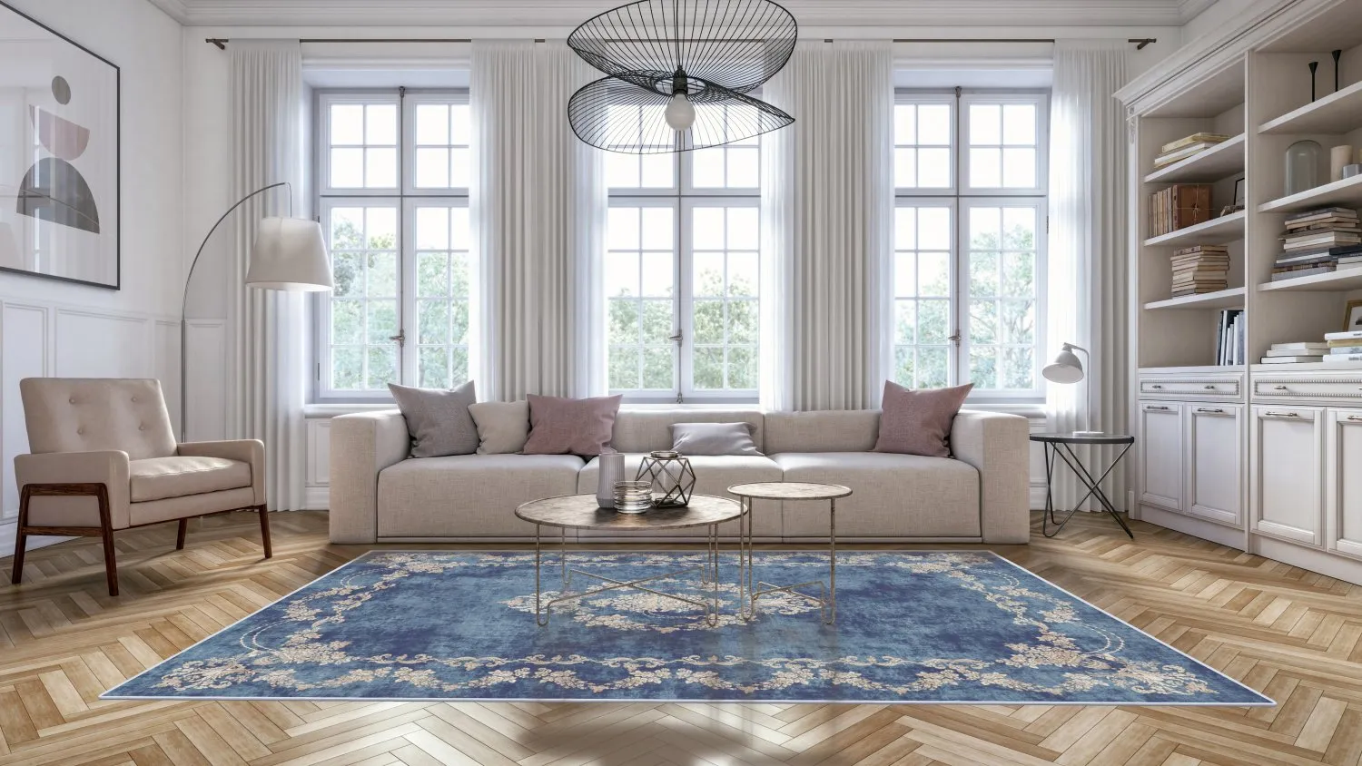 Wilton-Teppich - Taknis (blau)