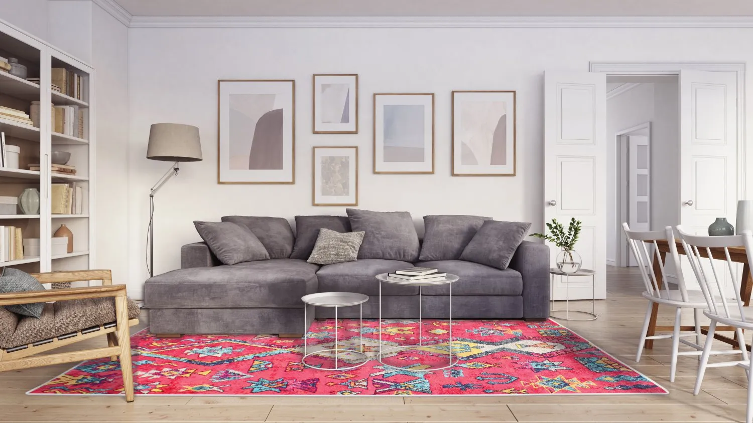 Wilton-Teppich - Misare (rosa/bunt)