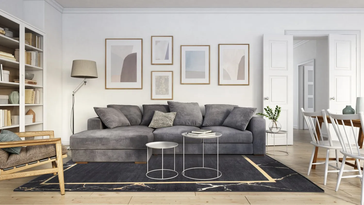 Wilton-Teppich - Cerasia (schwarz/gold)