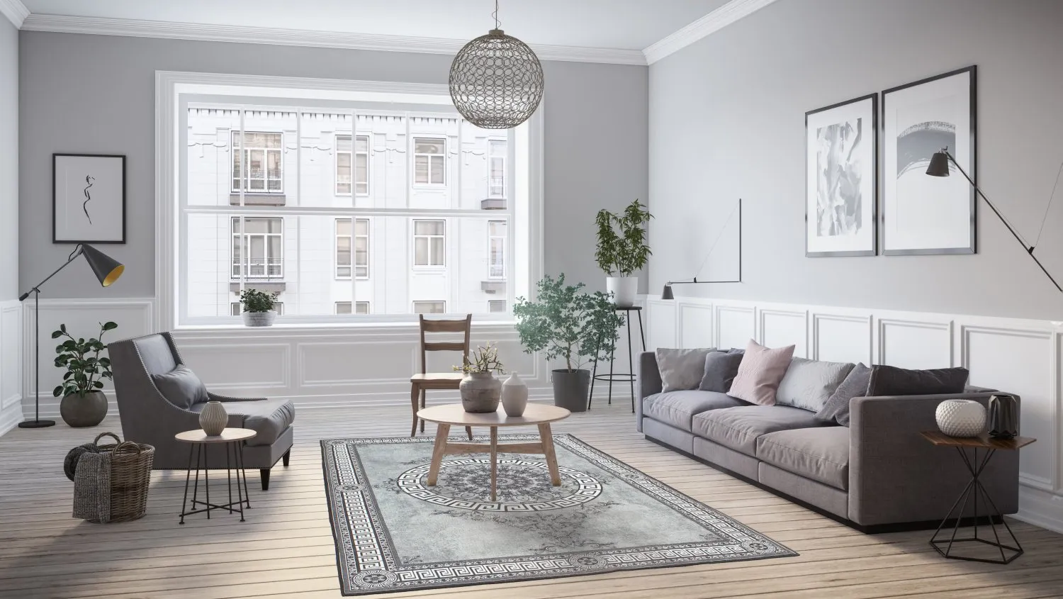 Wilton-Teppich - Amer (schwarz/weiß)