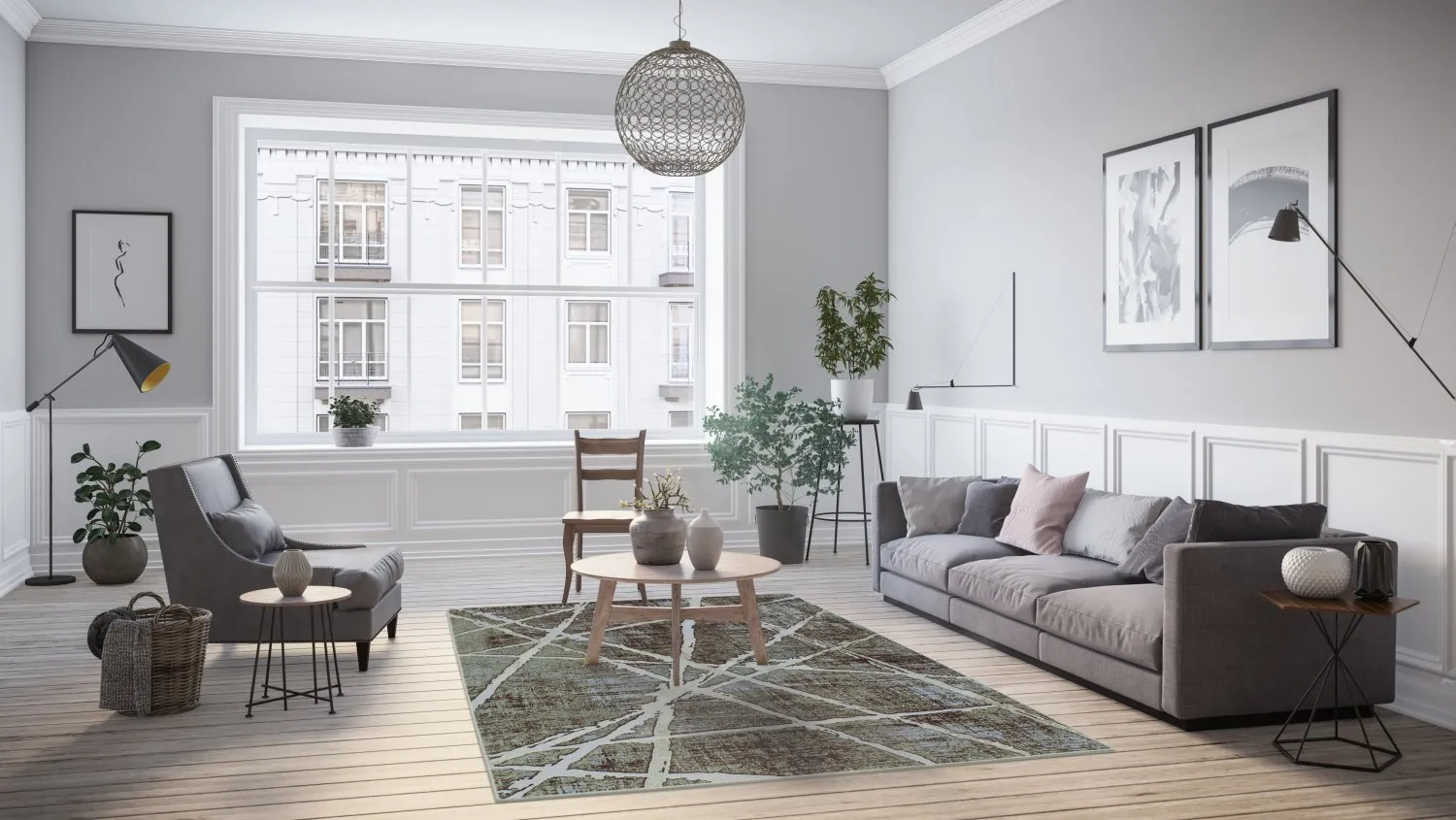 Wilton-Teppich - Lagos (grau)