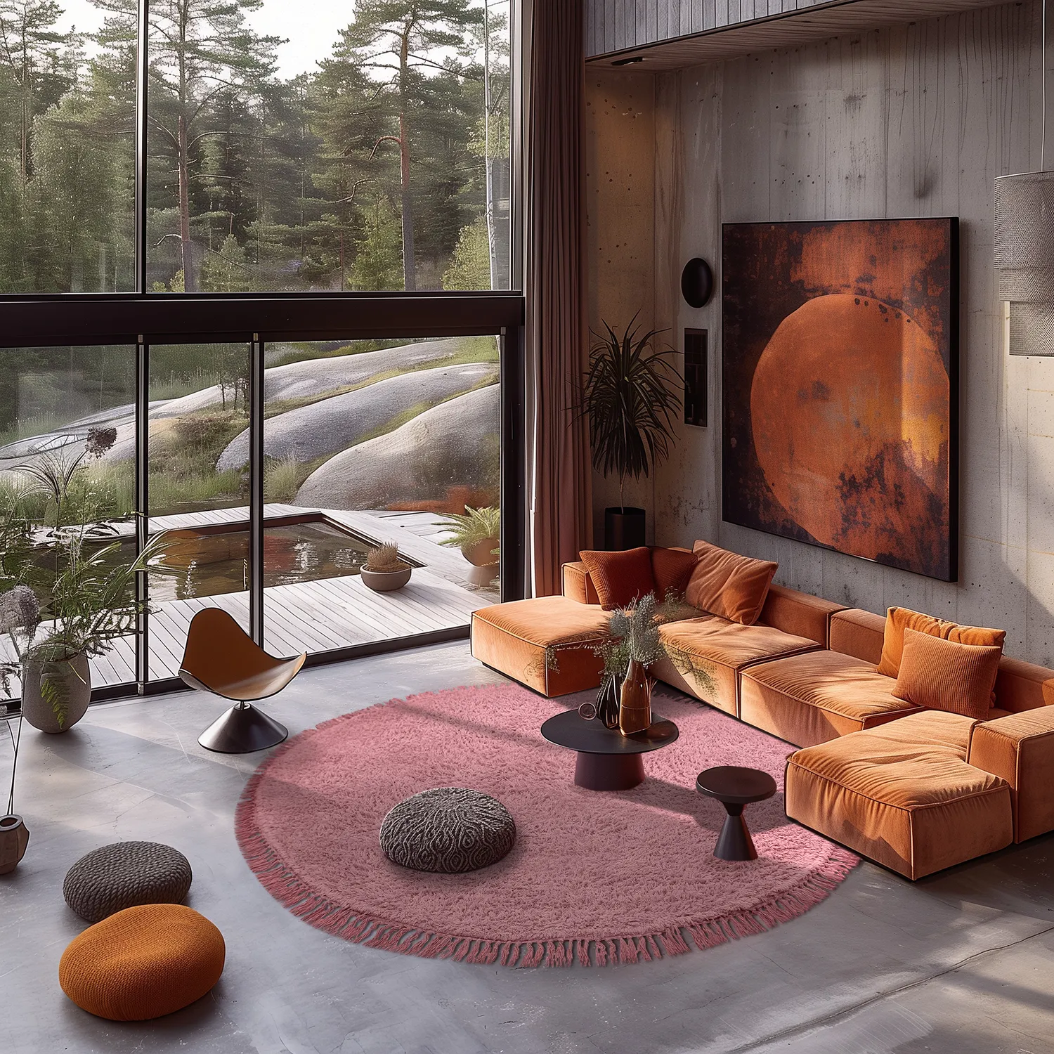 Runde Teppiche - Alba Natural Cotton Shaggy (rosa)