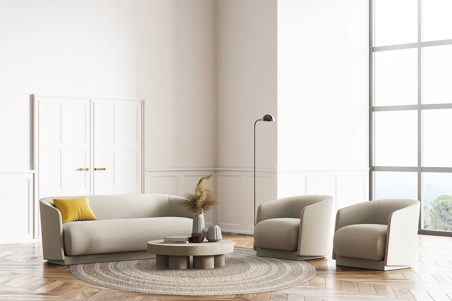 Runde Teppiche - Indoor/Outdoor Angus (beige)