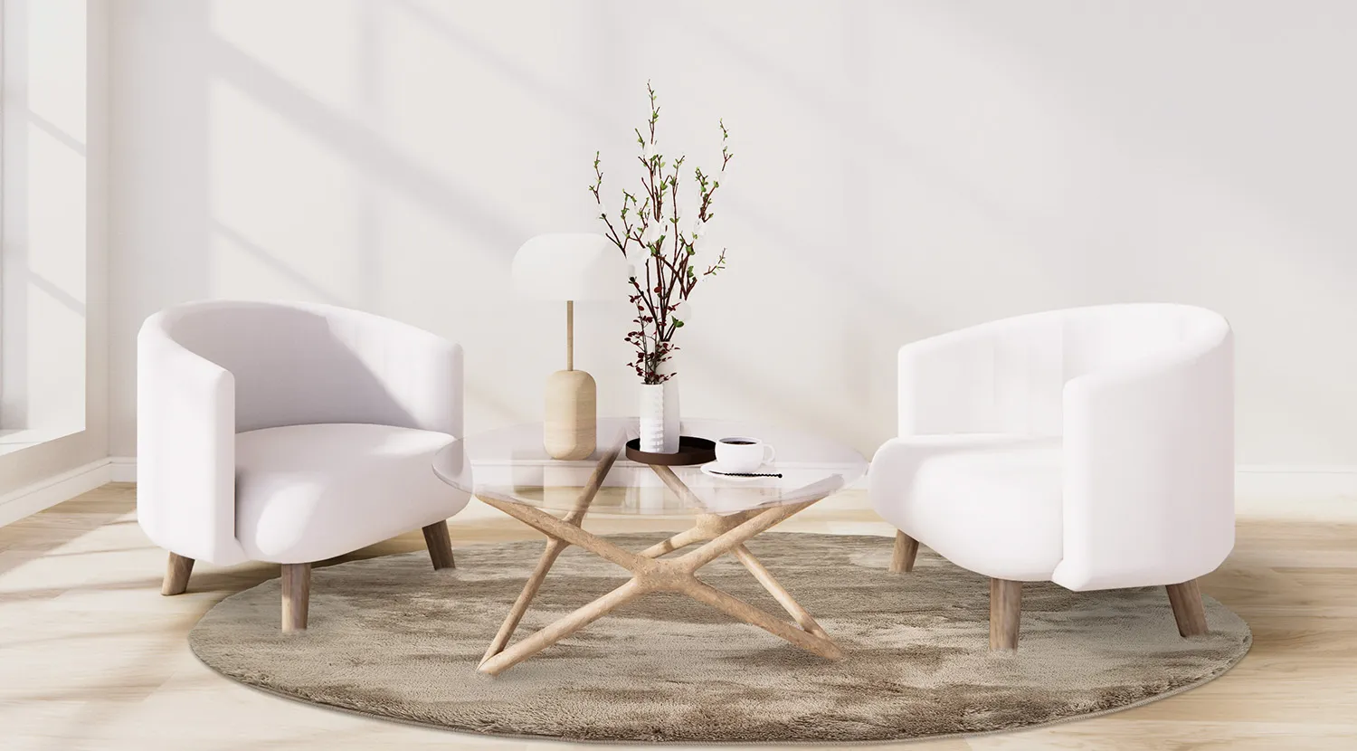 Runde Teppiche - Aranga Super Soft Fur (braun)