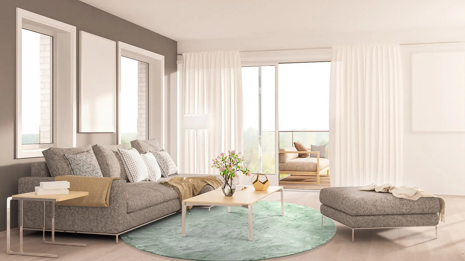 Runde Teppiche - Aranga Super Soft Fur (grün)