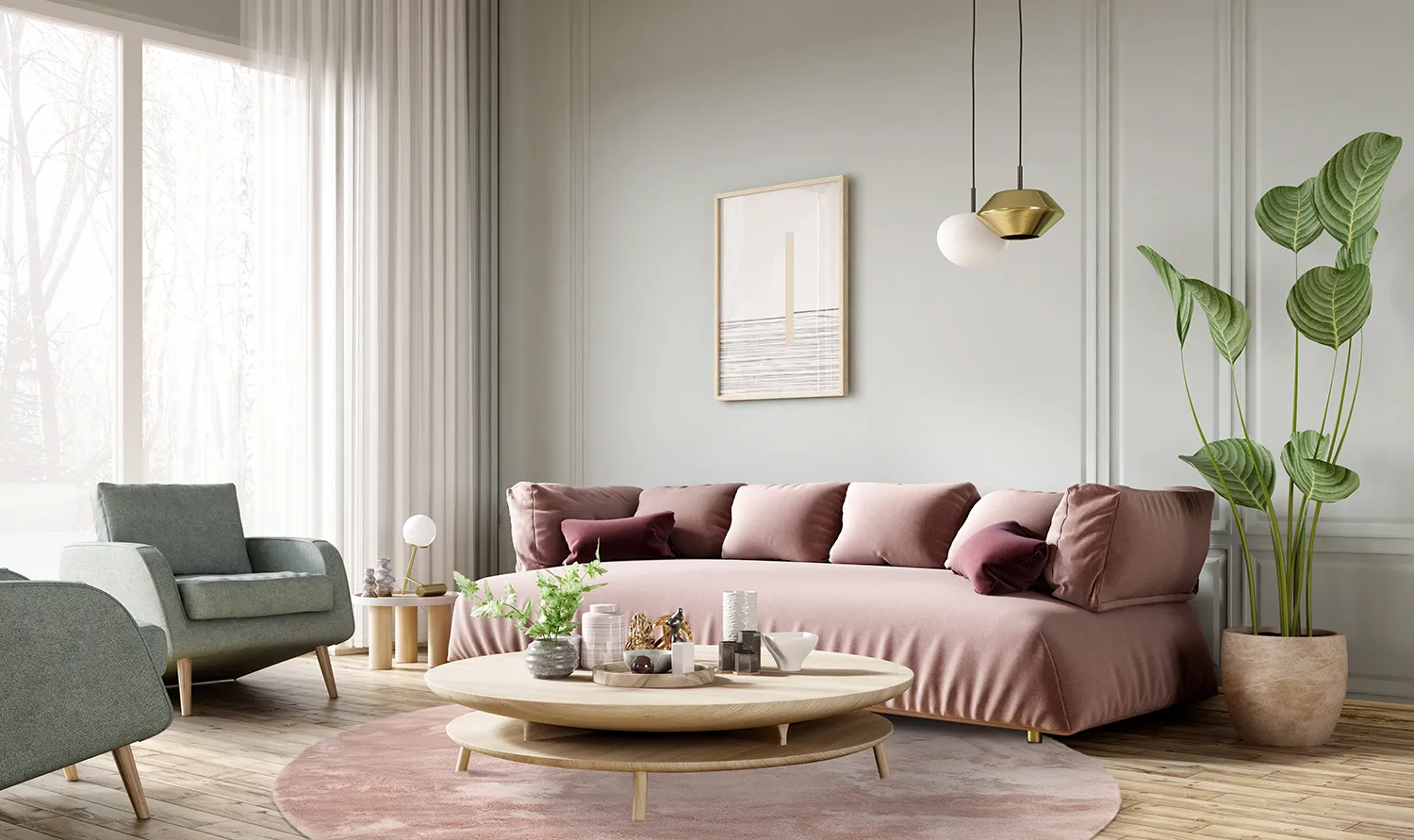 Runde Teppiche - Aranga Super Soft Fur (rosa)