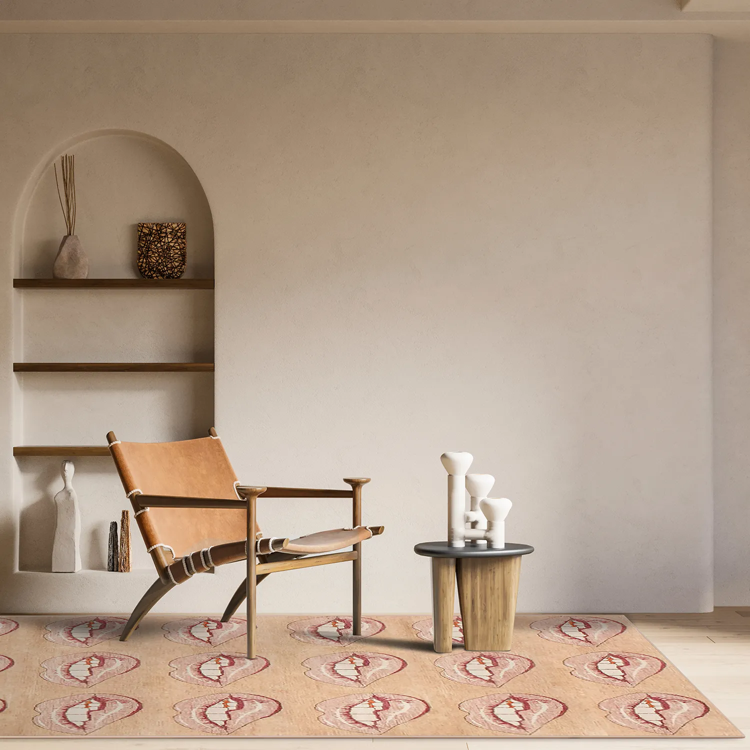 Tapis Wilton - Avery (beige/rose)