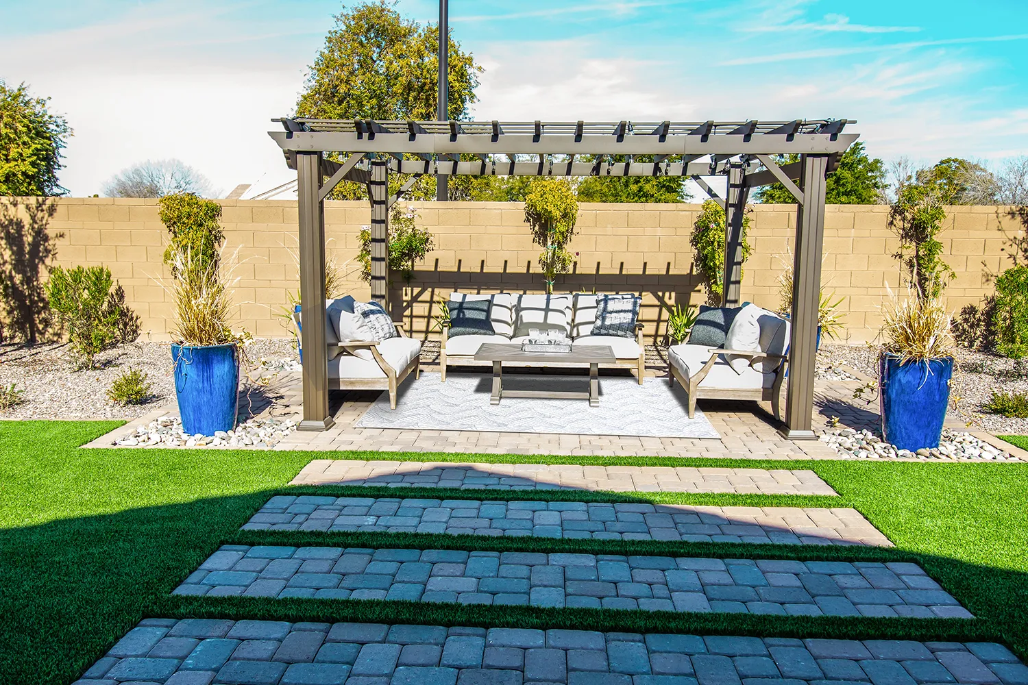 Teppich für innen und außen - Beau (blau)