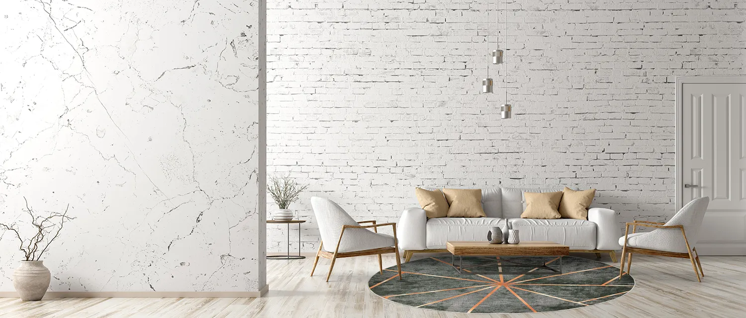 Rund Teppich - Bellizzi (grün/orange)