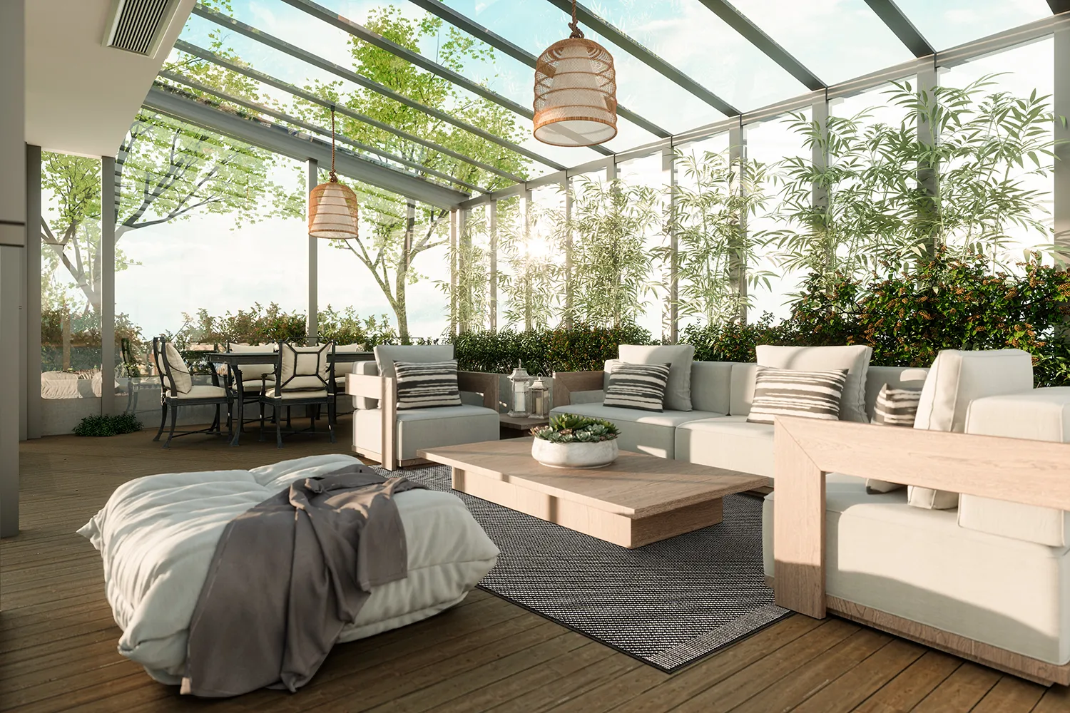 Teppich für innen und außen - Bennett (schwarz)