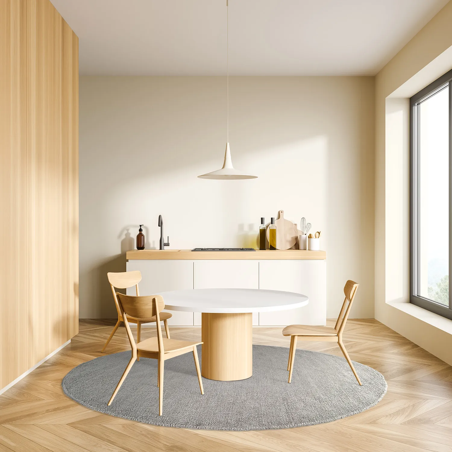 Runde Teppiche - Bibury (hellgrau)