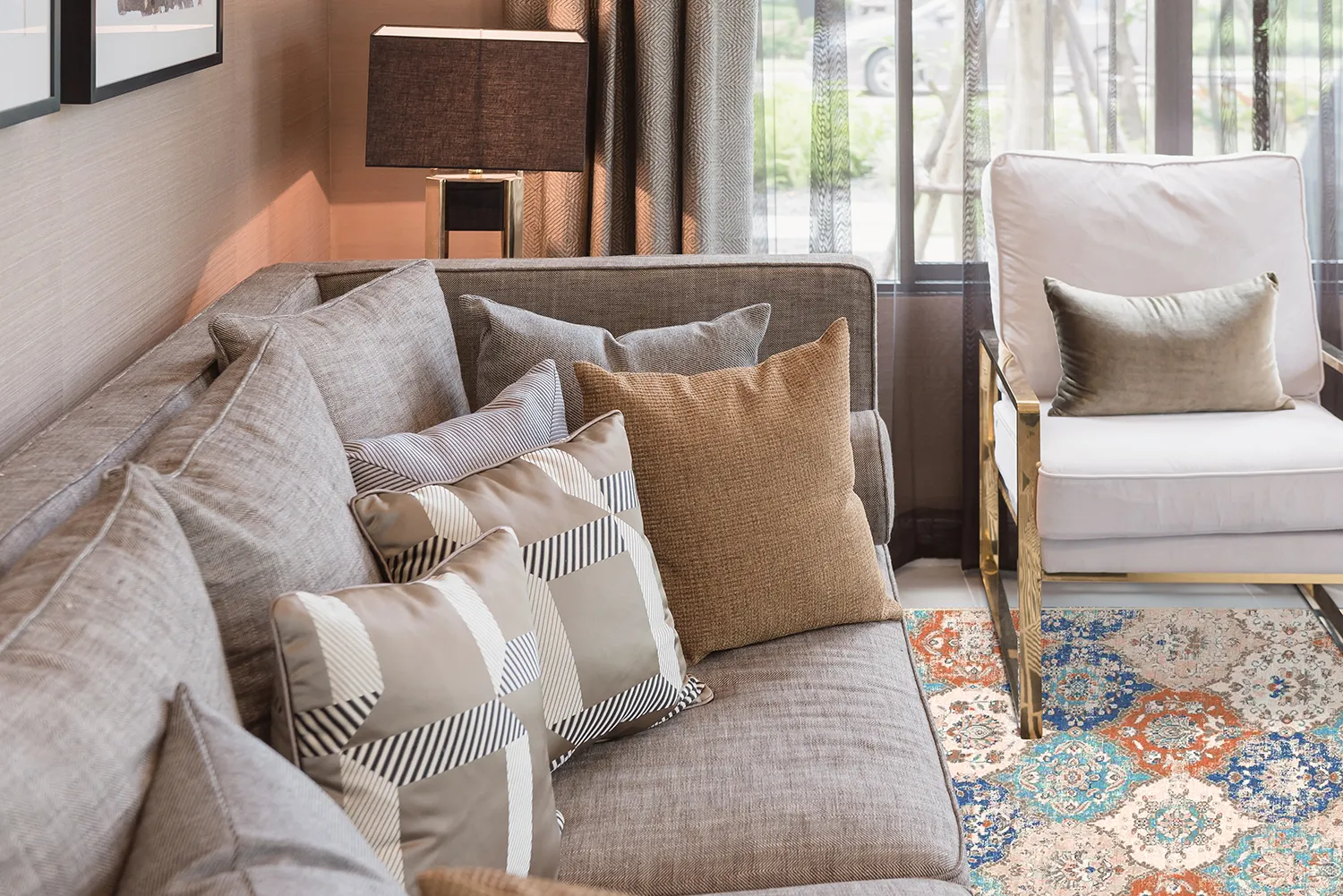 Wilton-Teppich - Bohemia (rosa/blau)