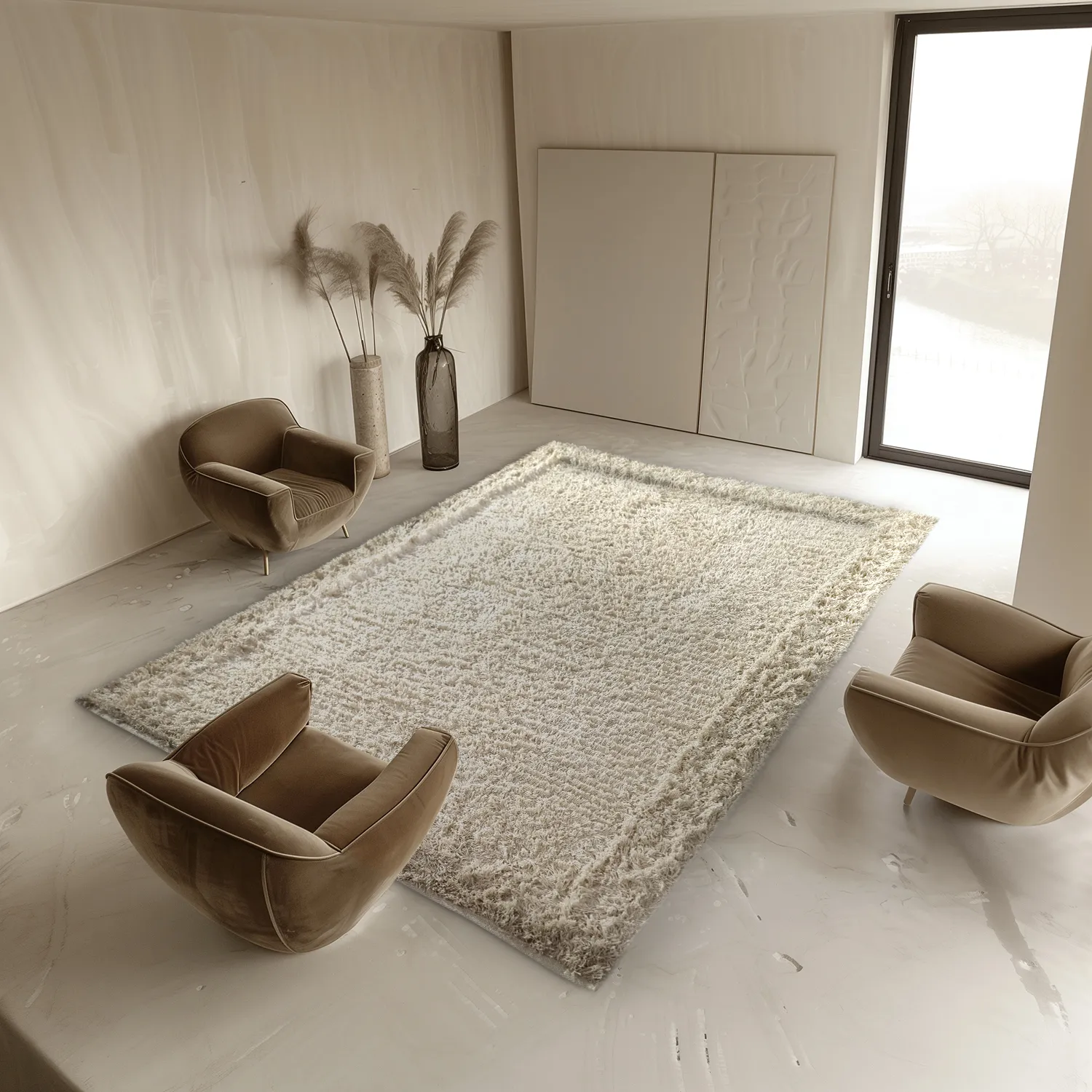 Tapis à poils longs - Bonnie Natural Cotton Shaggy (naturel)