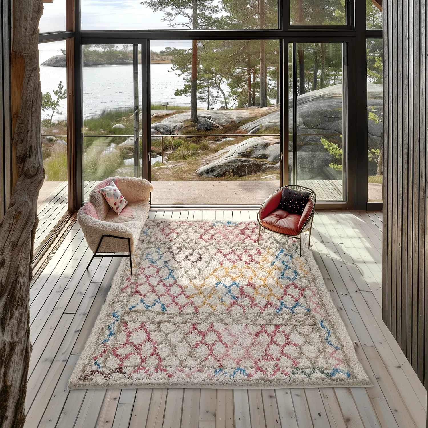 Tapis à poils longs - Calder Natural Cotton Shaggy (multi)