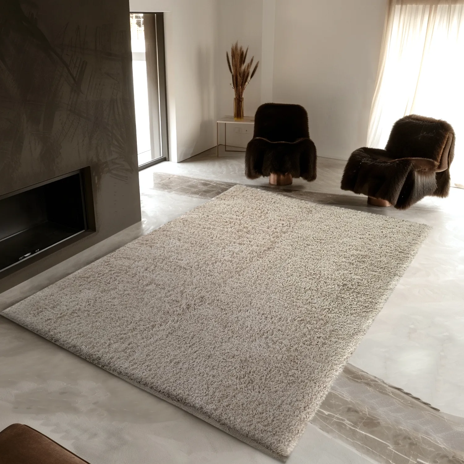 Tapis à poils longs - Enya Natural Cotton Shaggy (naturel)