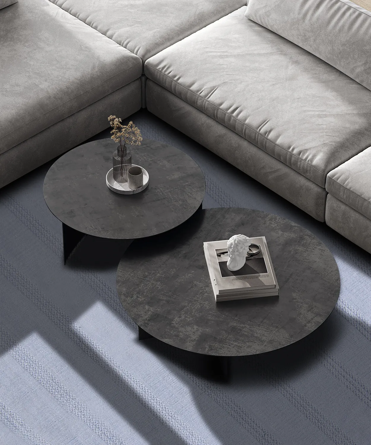 Baumwollteppich - Lilje (blau)