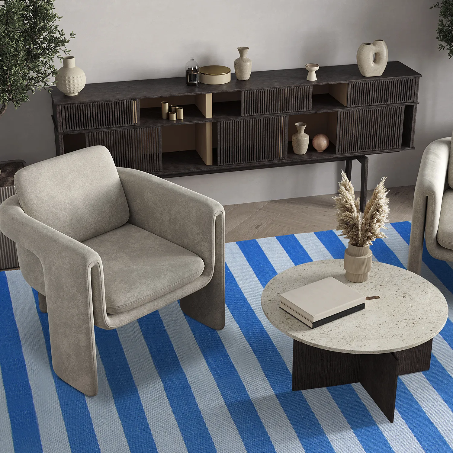 Baumwollteppich - Nilo (blau)