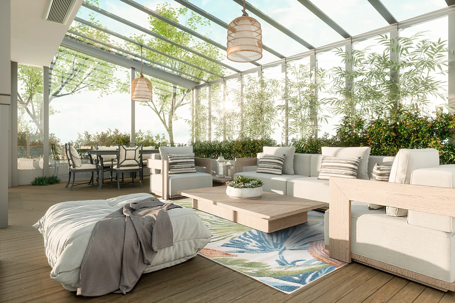 Tapis d’intérieur et d’extérieur - Havana (crème/multi)