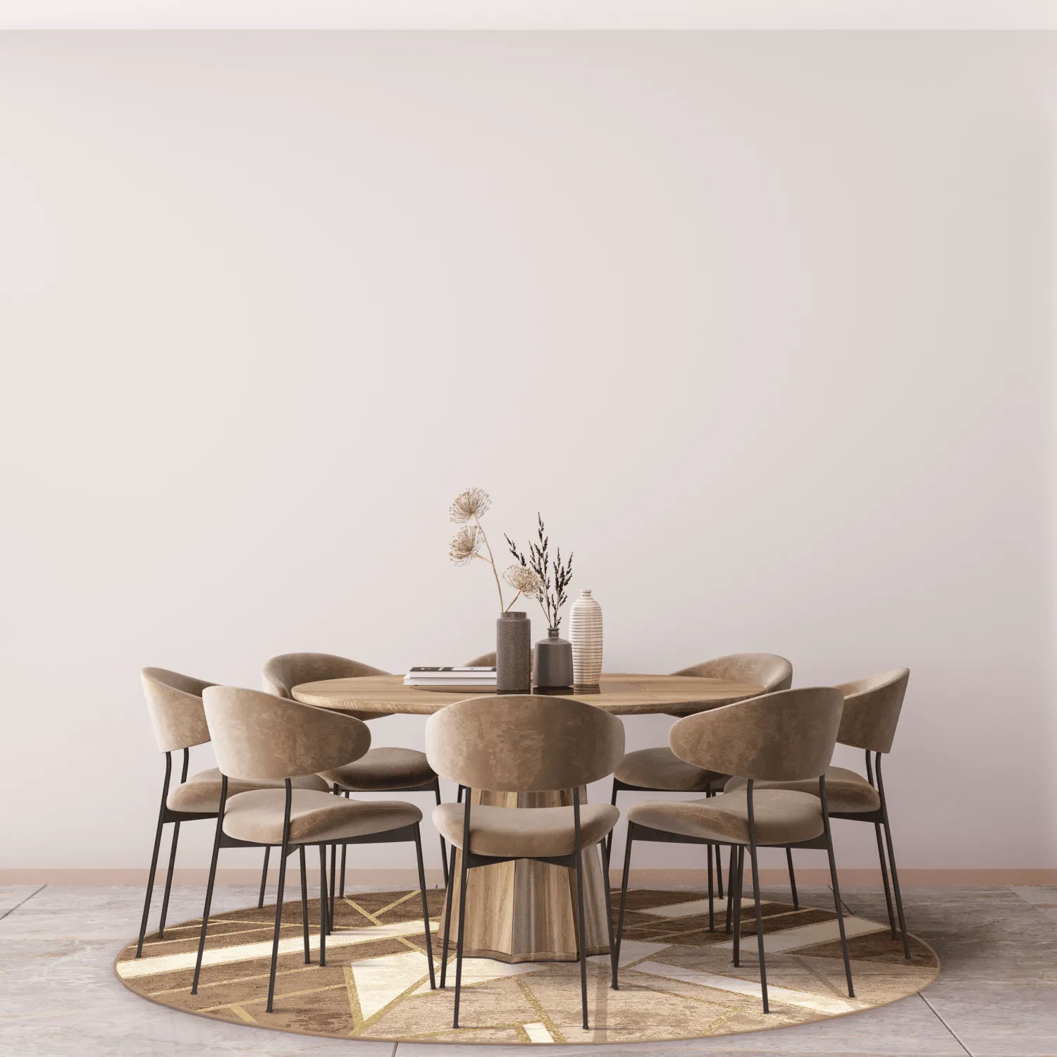 Rund Teppich - Amasra (beige)