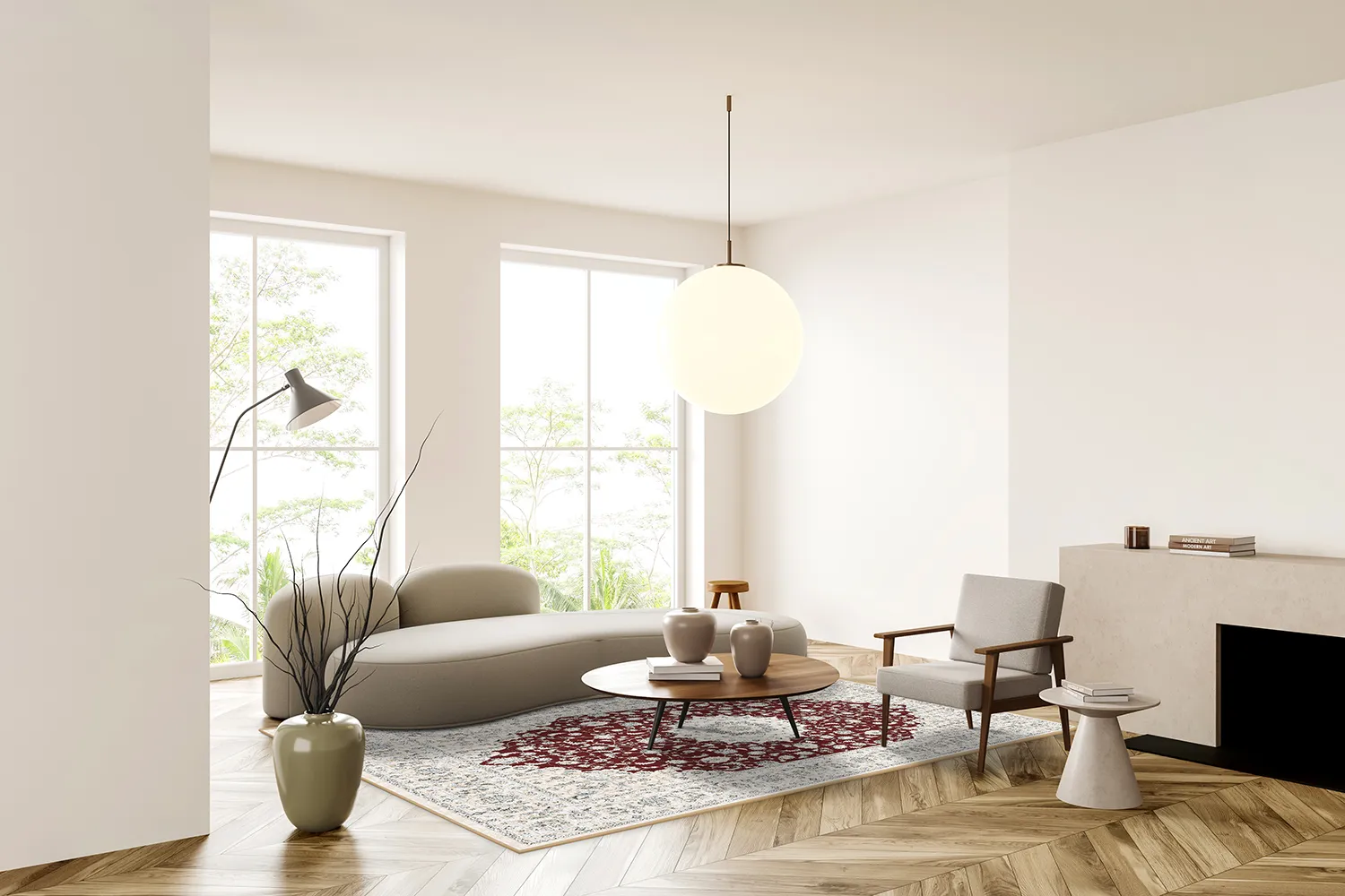 Tapis Wilton - Arabella (bordeaux)